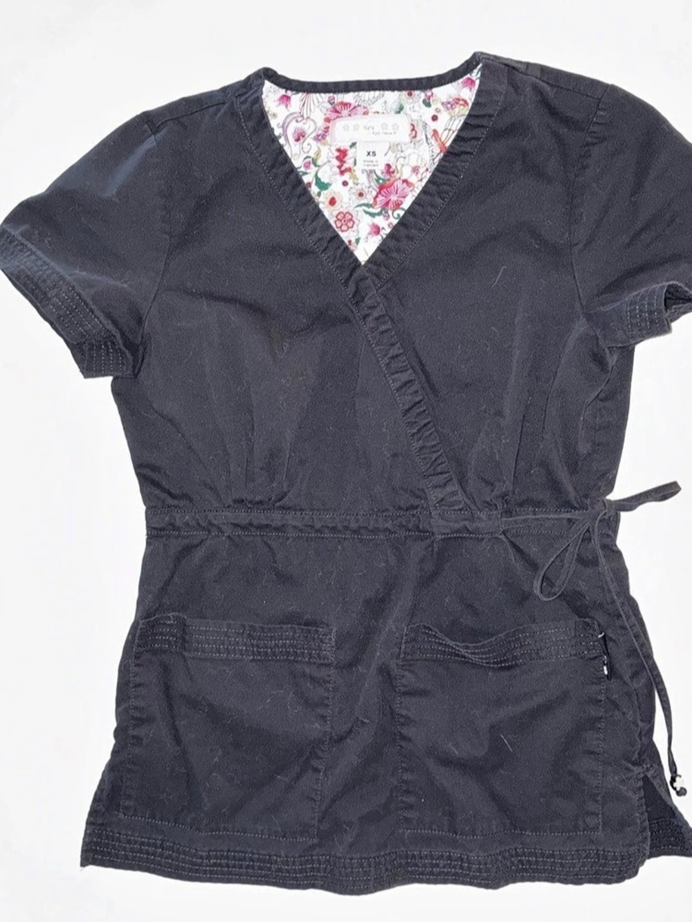 Koi by Kathy Peterson Style 137 Floral Wrap Tunic Black XS